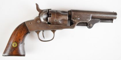 Bacon Manufacturing Company Colt style .31 five-shot single action percussion revolver with wooden