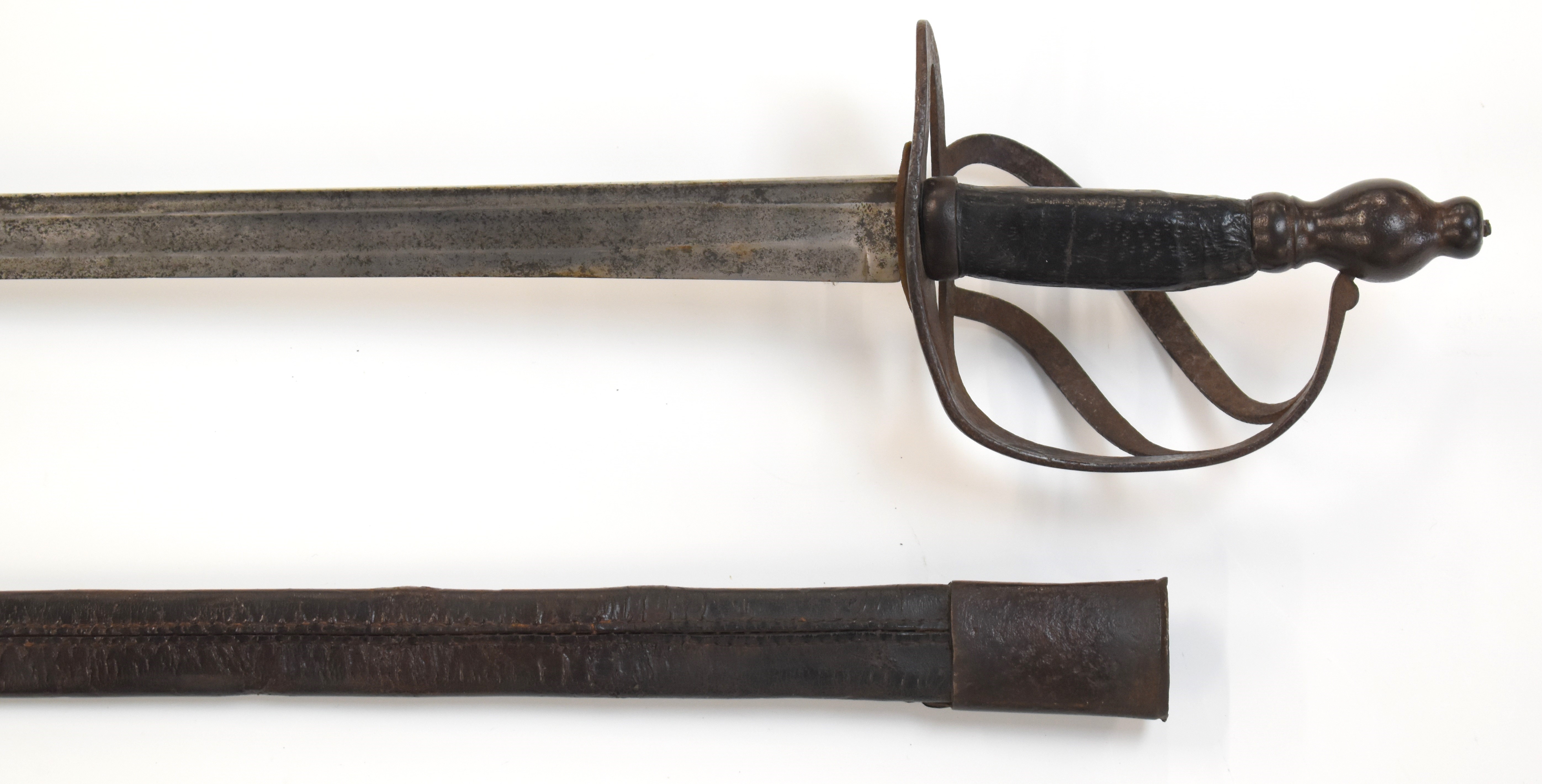 British Army Heavy Cavalry 1788 pattern Trooper's sword with three bar hilt, 92cm straight single - Image 9 of 24