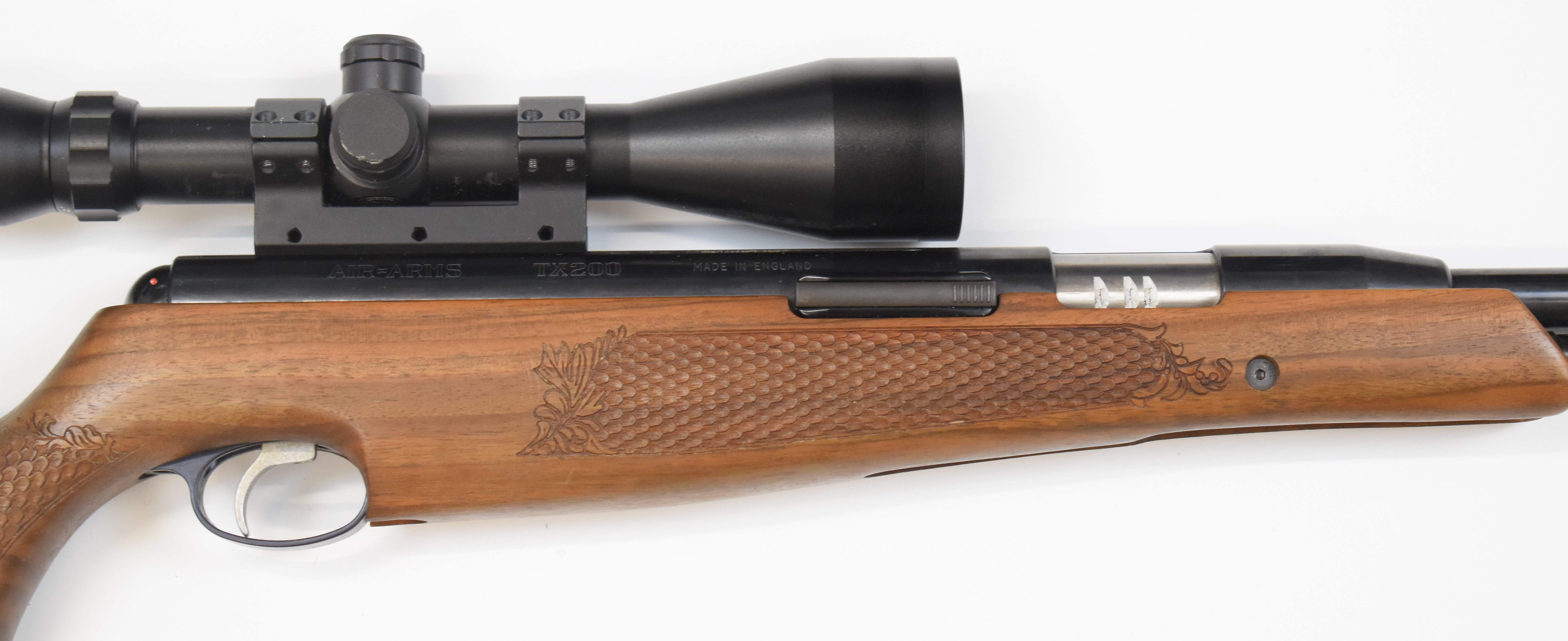 Air Arms TX200 .22 under-lever air rifle with carved semi-pistol grip and forend, adjustable - Image 4 of 9