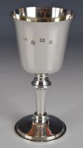 Elizabeth II feature hallmarked silver commemorative goblet, Birmingham 1973, maker W I Broadway &