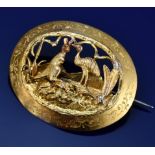 Australian c1870 gold rush brooch attributed to Hogarth & Erichsen of Sydney depicting an emu and