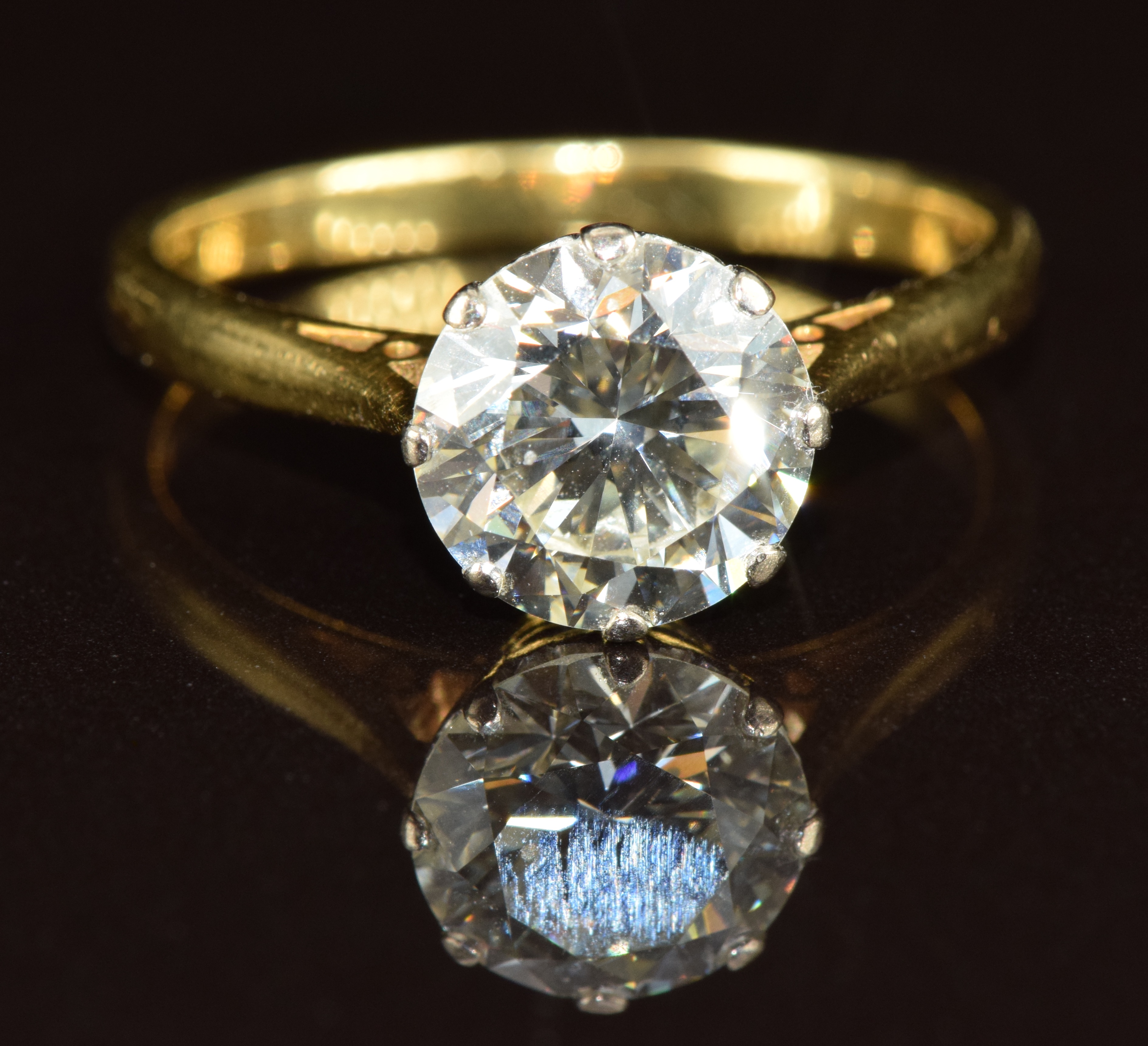 An 18ct gold ring set with a round cut diamond of approximately 2.2ct, with an insurance valuation - Image 6 of 6