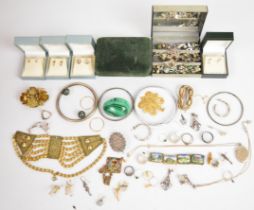 A collection of silver jewellery including twenty-two pairs of earrings, three pairs of Kit Heath