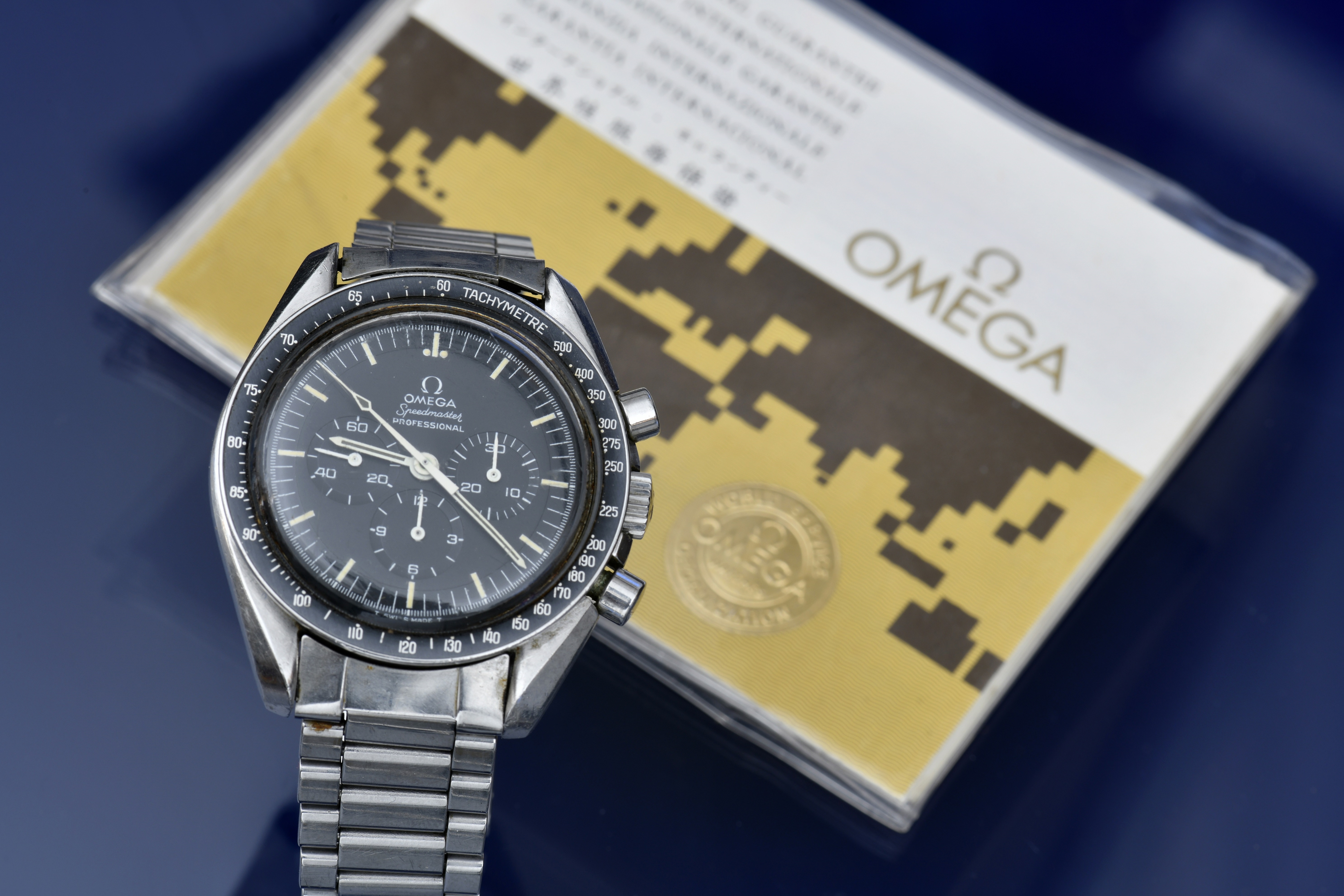 Omega Speedmaster Professional gentleman's chronograph wristwatch ref. 145.022 with black tachymetre - Image 4 of 13