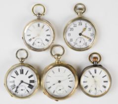 Five various pocket watches including a military example stamped 'GS Mk.II A71512', Sylvester Engle,
