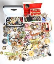 A collection of jewellery including cufflinks, studs, vintage brooches, necklaces, Sarah Coventry,