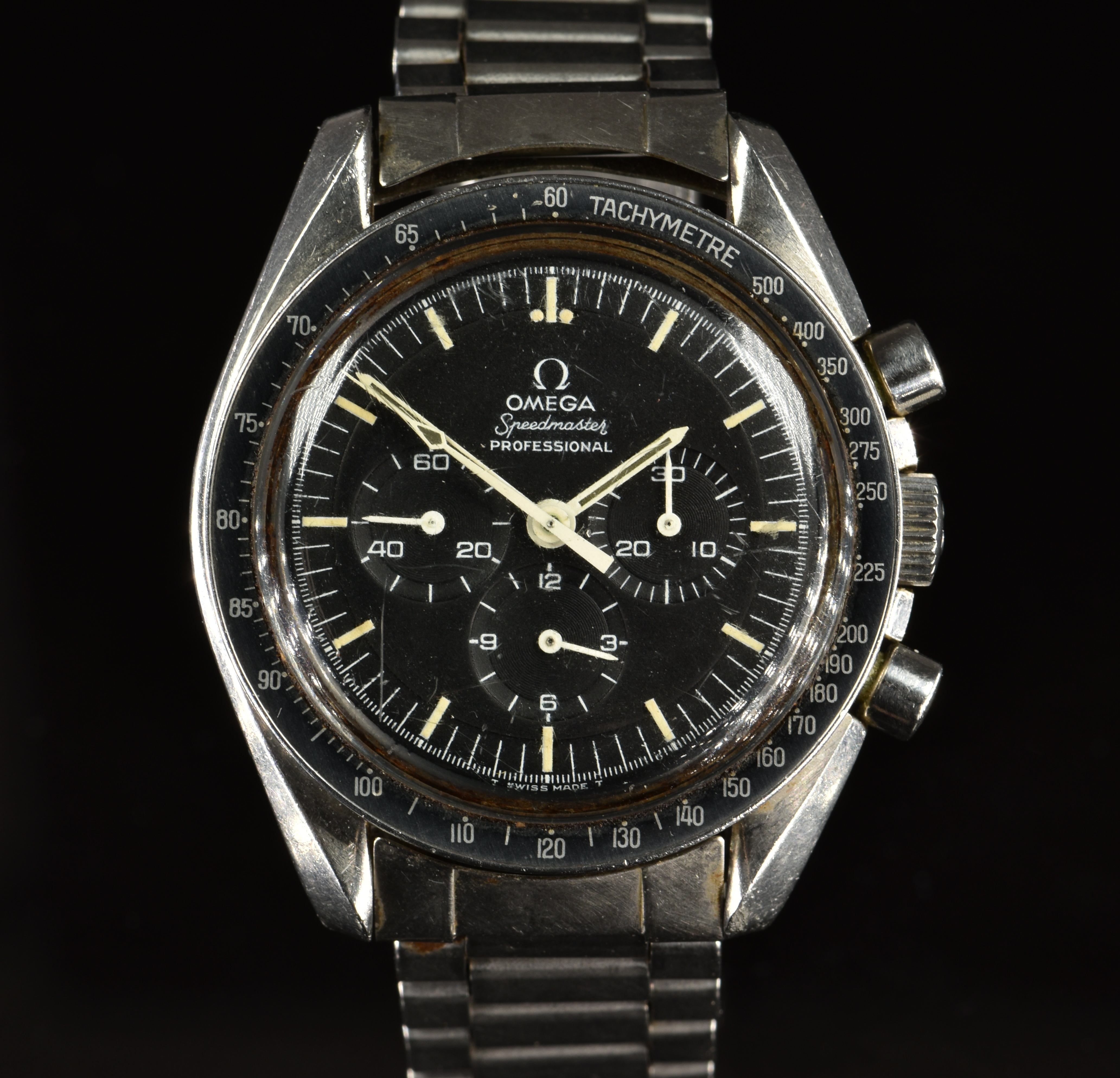 Omega Speedmaster Professional gentleman's chronograph wristwatch ref. 145.022 with black tachymetre - Image 4 of 10