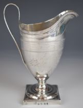 Georgian hallmarked silver helmet shaped cream jug, London 1798, maker Samuel Godbehere and Edward