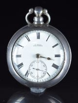 W Robb of Ballater hallmarked silver open faced pair cased pocket watch with inset subsidiary