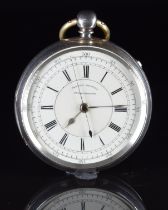 Joseph Harris & Sons of Manchester hallmarked silver open faced centre seconds chronograph pocket