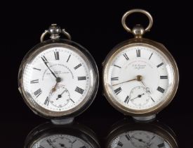Two hallmarked silver open faced pocket watches G J Graves The Express English Lever and