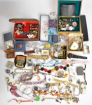 A collection of jewellery including watches, silver pendant and chain, agate brooch, Grosse
