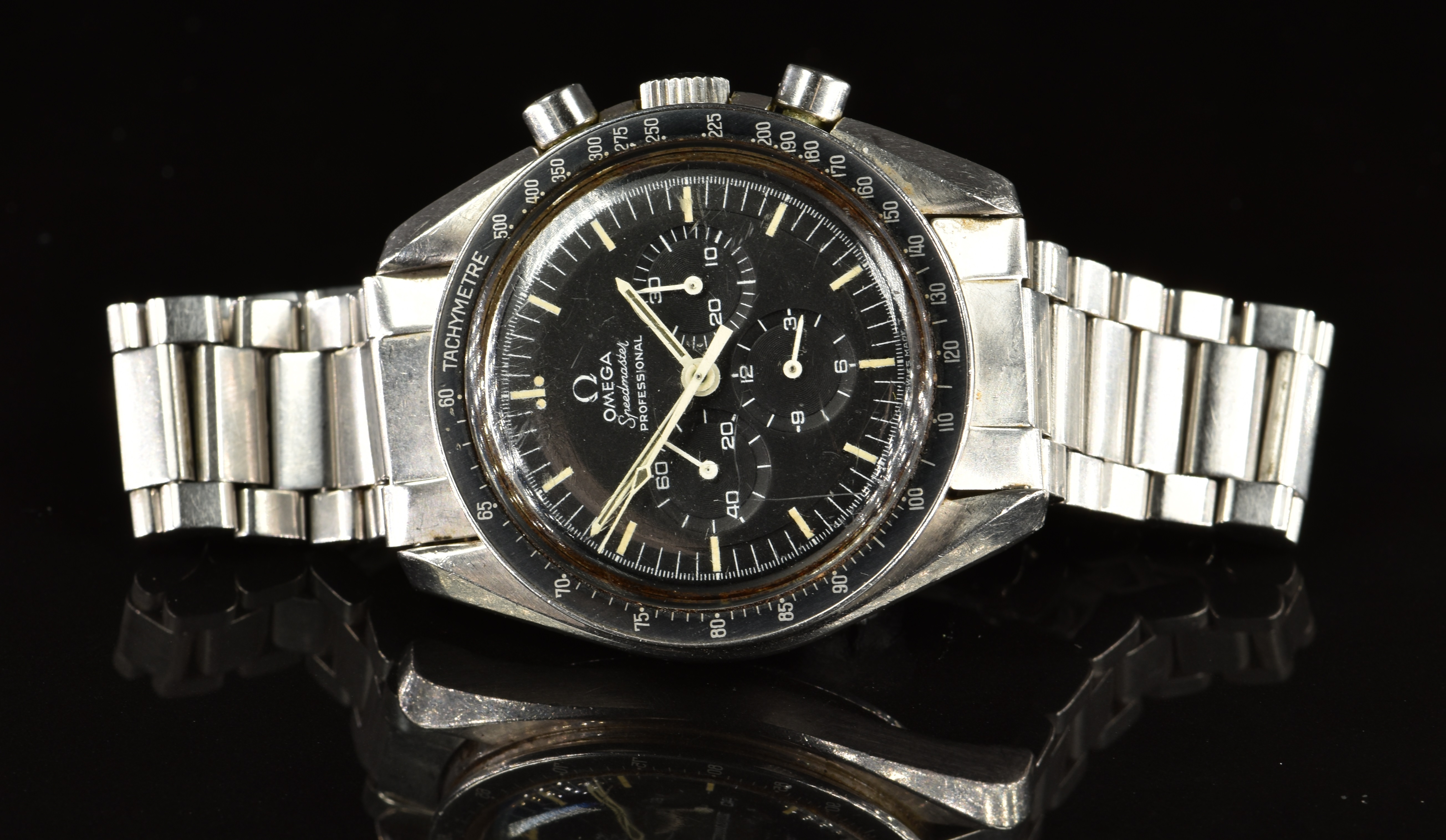 Omega Speedmaster Professional gentleman's chronograph wristwatch ref. 145.022 with black tachymetre - Image 10 of 13