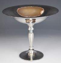 Holmsted Denmark silver tazza in the manner of Georg Jensen, with hammered decoration, marked to