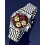 Breitling Callisto gentleman's chronograph wristwatch ref. B11045 with luminous gold hands and baton