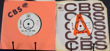 Two UK CBS demos comprising The Zombies Time of The Season (CBS3380) and Bob Dylan If Not For You (