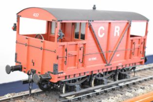 Prize winning exhibition standard 3½ inch gauge model Caledonian Railway covered brake van, built by