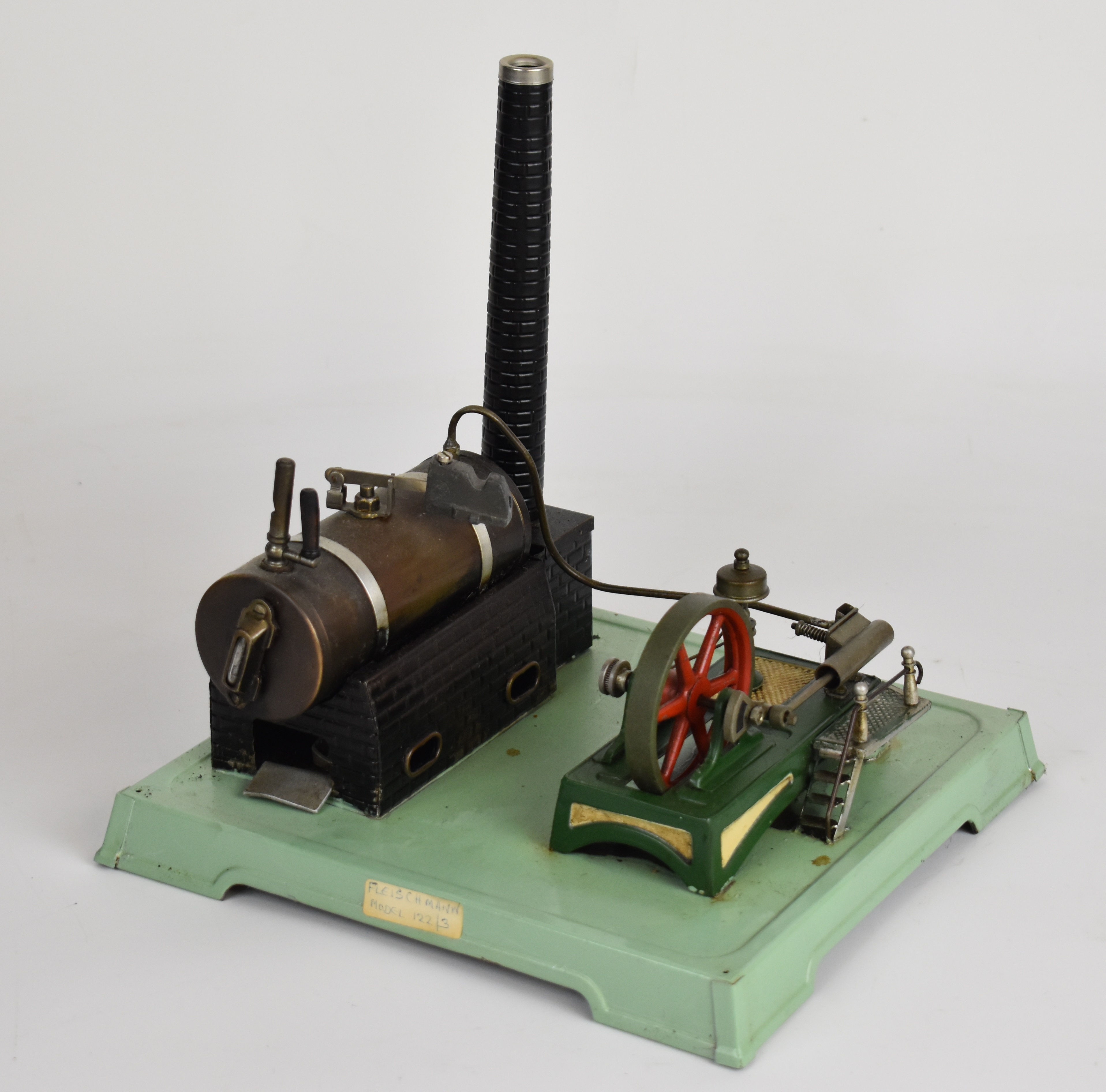 Fleischmann live steam stationary engine, the single cylinder oscillating engine having dummy