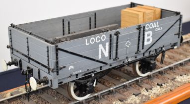 Prize winning exhibition standard 3½ inch gauge North British loco coal model railway wagon, built