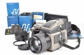 Hasselblad H1 medium format style camera, serial number 70SP11971, circa 2003, with 2.8/80 lens,
