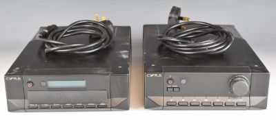 Cyrus 8 integrated amplifier and CD8X player with power supplies