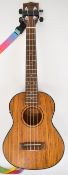 Blackwater electro acoustic concert ukulele, YWUK-27FFQ, in walnut finish, with strap and soft gig