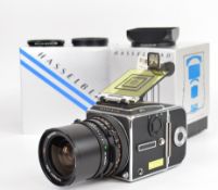 Hasselblad 503CX medium format camera, serial number RR1416450, circa 1988, with Carl Zeiss Distagon