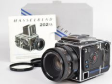 Hasselblad 202FA medium format camera, serial number 14ER10278, circa 1998, with Carl Zeiss Planar