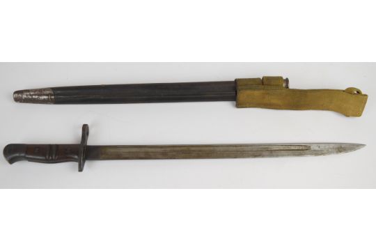 British 1913 pattern bayonet by Remington with some good stamps to ricasso, a 43cm fullered blade, - Image 2 of 2