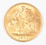 1902 Edward VII gold half sovereign