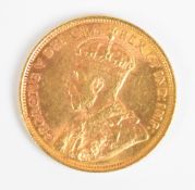 1912 George V Canadian $5 coin, 8.36g, 0.900 gold
