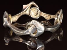 Bjorn Weckstrom (Finnish) for Lapponia silver bracelet 'Kang's chain', 69g, 19cm