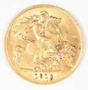 1912 George V gold half sovereign