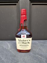 A 1 litre bottle of Maker's Mark Bourbon Whisky.