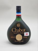 A 1 litre bottle of Chabot Napoleon Armagnac.