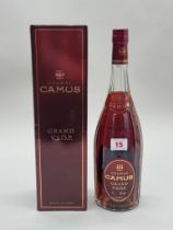 A 1 litre bottle of Camus Grand VSOP Cognac, in card box.