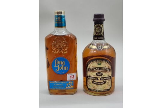 Two 12 Year Old bottles of blended Whisky, comprising: a Long John, probably 1970s bottling; and a 1