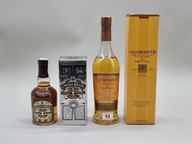 A 70cl bottle of Glenmorangie 10 Year Old Whisky; together with a 35cl bottle of Chivas Regal 12