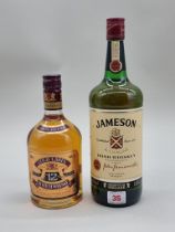 A 1.125 litre bottle of Jameson Irish Whiskey; together with a 70cl bottle of Gold Label 12 Year Old
