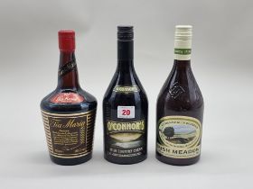 A 70cl bottle of Tia Maria; together with two 70cl bottles of Irish Cream Liqueur. (3)