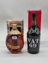A 35 fl.oz. bottle of VAT 69 blended Whisky; together with a 1 litre bottle of Haig Dimple, each