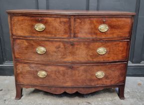 A 19th century mahogany bowfront chest of drawers, 110.5cm wide.