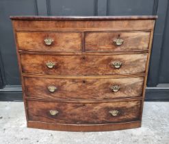 WITHDRAWN A 19th century mahogany and crossbanded bowfront chest of drawers, 107.5cm wide.