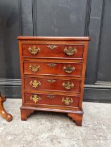 A small yew wood chest of drawers, 58.5 high x 44cm wide.