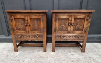 A pair of 'Bevan Funnell' oak side cabinets, 68.5cm wide. (2)