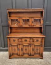 A 'Mellowcraft' oak dresser and rack, 131cm wide.