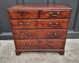 A George III mahogany chest of drawers, with caddy top, 82.5cm wide.