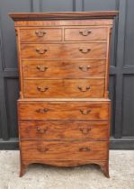 A George III mahogany chest on chest, 112cm wide.