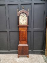 A George III mahogany and line inlaid eight day longcase clock, the 13in painted moonphase arch dial