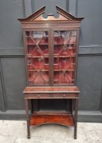 A good 19th century mahogany blindfret display cabinet, in the Chippendale style, 76.5cm wide.